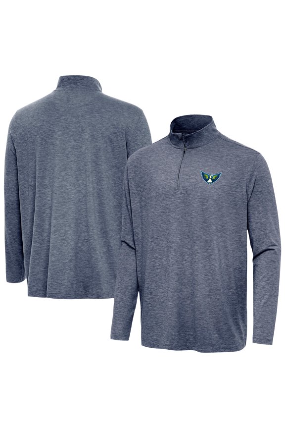 Men's Antigua  Heather Navy Dallas Wings Hunk Quarter-Zip Top