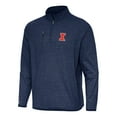 thumbnail image 1 of Men's Antigua Heather Navy Illinois Fighting Illini Certain Tri-Blend Quarter-Zip Sweatshirt, 1 of 1