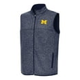 thumbnail image 1 of Men's Antigua Heather Navy Michigan Wolverines Fortune Full-Zip Vest, 1 of 1