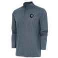 thumbnail image 1 of Men's Antigua  Heather Navy Minnesota Timberwolves Hunk Quarter-Zip Pullover Top, 1 of 1
