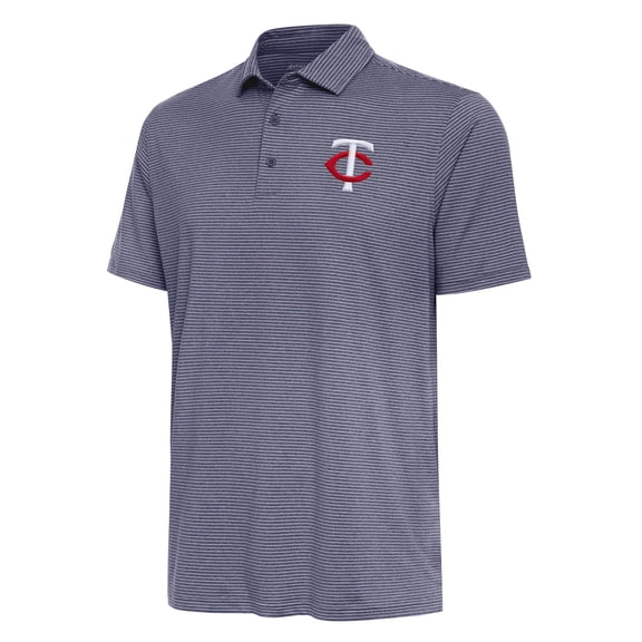 Men's Antigua  Heather Navy Minnesota Twins Scheme Polo