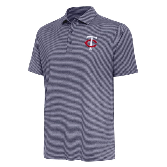 Men's Antigua Heather Navy Minnesota Twins Scheme Polo