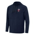 thumbnail image 1 of Men's Antigua Heather Navy Minnesota Twins Spikes Quarter-Zip Pullover Hoodie, 1 of 1
