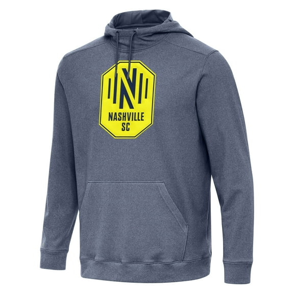 Men's Antigua Heather Navy Nashville SC Cloud Pullover Hoodie