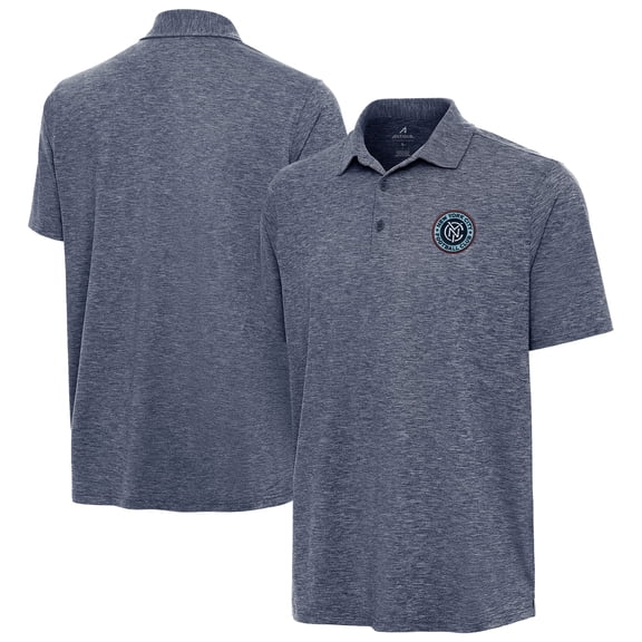 Men's Antigua Heather Navy New York City FC Par 3 Polo