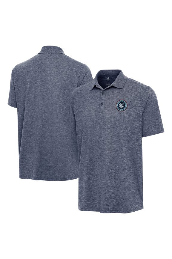 Men's Antigua Heather Navy New York City FC Par 3 Polo