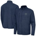 thumbnail image 1 of Men's-Antigua  Heather Navy New York City FC Raglan Hold-Up Full-Zip Jacket, 1 of 3