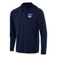 thumbnail image 1 of Men's Antigua Heather Navy New York Rangers Tidy Quarter-Zip Hoodie, 1 of 1