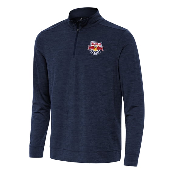 Men's Antigua Heather Navy New York Red Bulls Bright Quarter-Zip Top