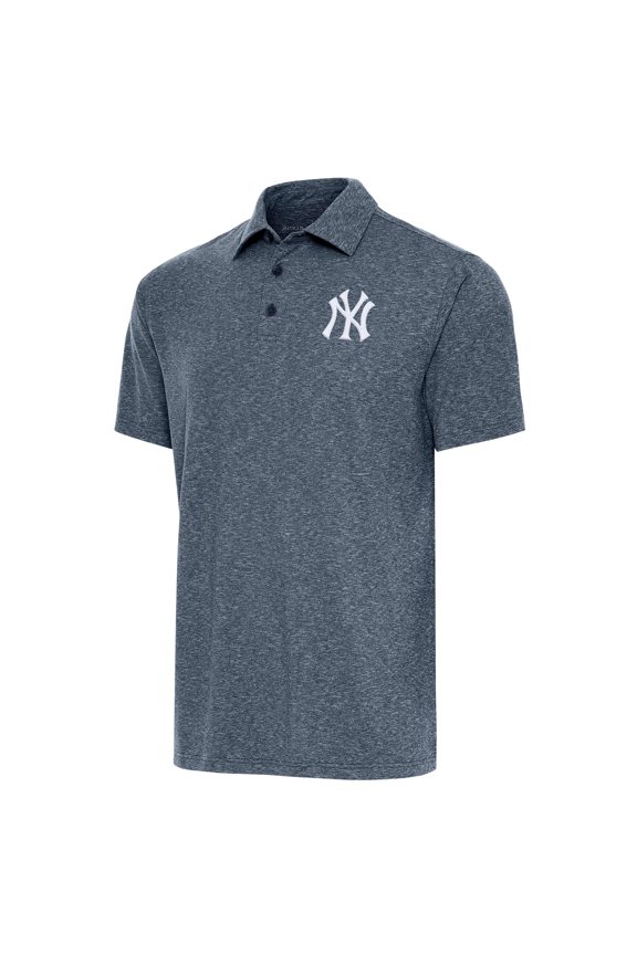 Men's Antigua Heather Navy New York Yankees Par Polo