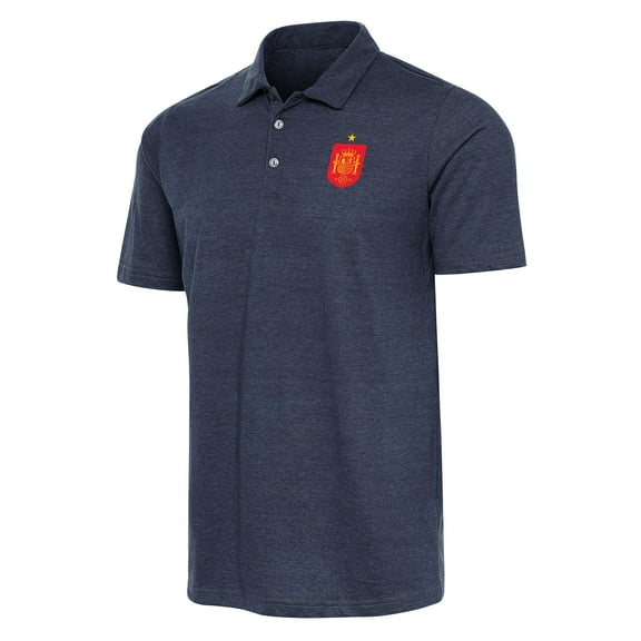 Men's Antigua  Heather Navy Spain National Team Peak Polo