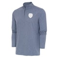 thumbnail image 1 of Men's Antigua Heather Navy Sporting Kansas City White Logo Hunk Quarter-Zip Pullover Top, 1 of 1