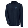 thumbnail image 1 of Men's Antigua  Heather Navy St. Louis Blues Tidy Quarter-Zip Pullover Hoodie, 1 of 1