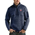 thumbnail image 1 of Men's Antigua Heather Navy USMNT Fortune Quarter-Zip Pullover Jacket, 1 of 1