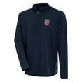 thumbnail image 1 of Men's Antigua Heather Navy USMNT Tidy Quarter-Zip Hoodie, 1 of 1