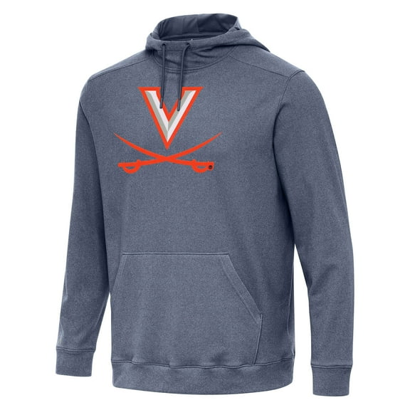 Men's Antigua Heather Navy Virginia Cavaliers Cloud Pullover Hoodie