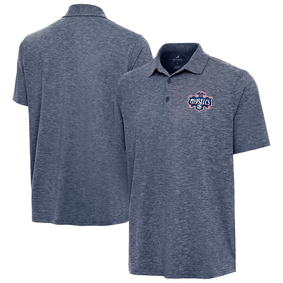 Men's Antigua Heather Navy Washington Mystics Par 3 Polo