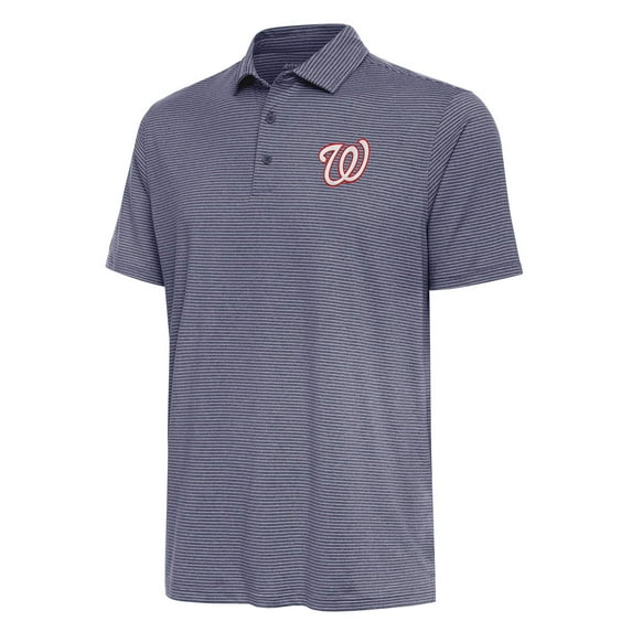 Men's Antigua Heather Navy Washington Nationals Scheme Polo