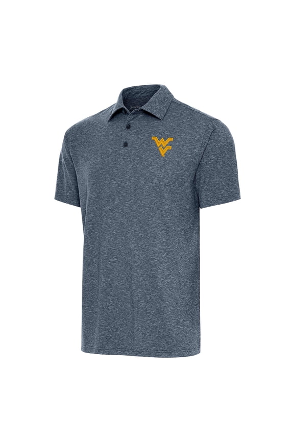 Men's Antigua  Heather Navy West Virginia Mountaineers Big & Tall Par 3 Polo