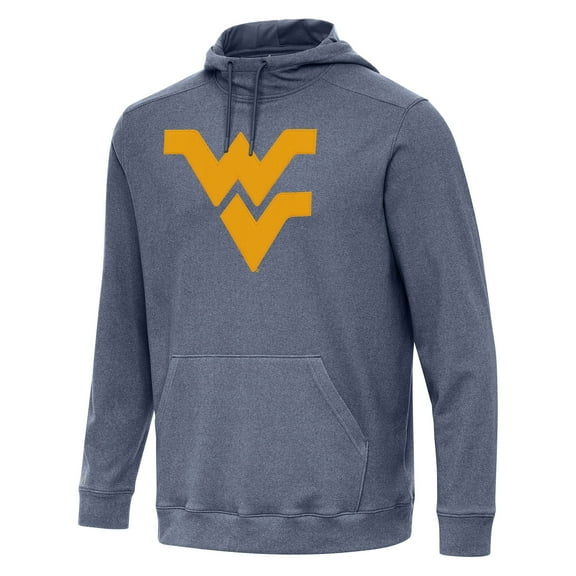 Men's Antigua Heather Navy West Virginia Mountaineers Cloud Pullover Hoodie
