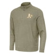 thumbnail image 1 of Men's Antigua Heather Olive Athletics Subtle Quarter-Zip Sweatshirt, 1 of 1