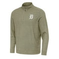thumbnail image 1 of Men's Antigua Heather Olive Detroit Tigers Subtle Quarter-Zip Sweatshirt, 1 of 1