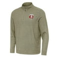 thumbnail image 1 of Men's Antigua Heather Olive Minnesota Twins Subtle Quarter-Zip Sweatshirt, 1 of 1