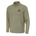 thumbnail image 1 of Men's Antigua Heather Olive St. Louis Cardinals Subtle Quarter-Zip Sweatshirt, 1 of 1