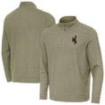 thumbnail image 1 of Men's Antigua Heather Olive Wyoming Cowboys Subtle Quarter-Zip Top, 1 of 3
