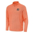 thumbnail image 1 of Men's Antigua Heather Orange Anaheim Ducks Subtle Quarter-Zip Sweatshirt, 1 of 1