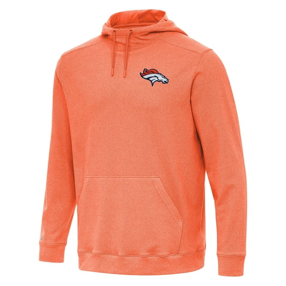 Men's Antigua Heather Orange Denver Broncos Cloud Pullover Hoodie