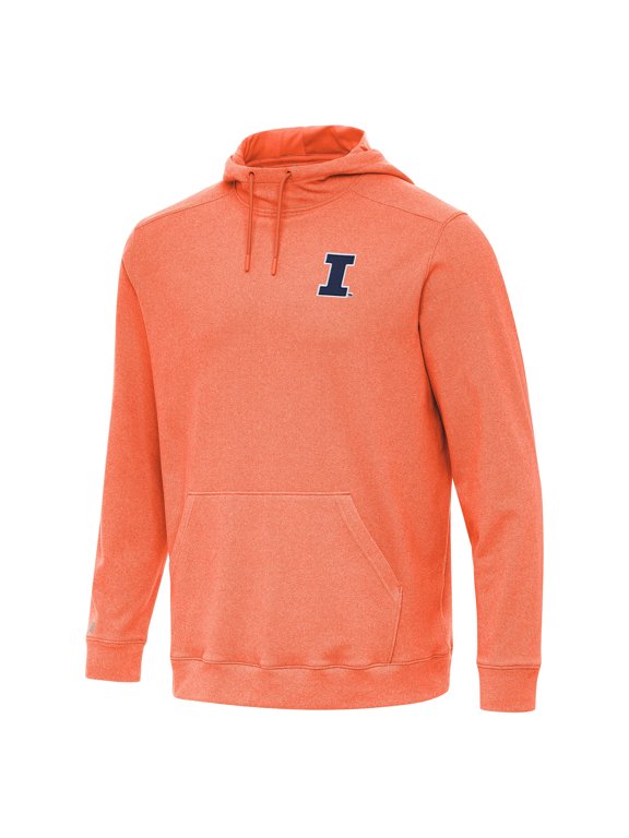 Men's Antigua Heather Orange Illinois Fighting Illini Cloud Pullover Hoodie