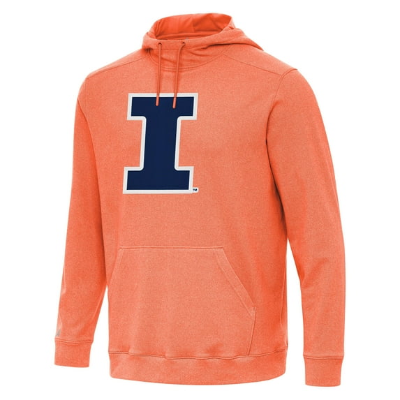 Men's Antigua Heather Orange Illinois Fighting Illini Cloud Pullover Hoodie
