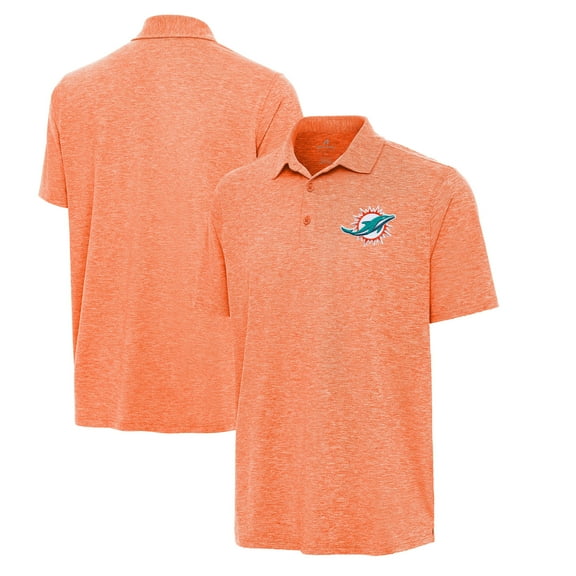 Men's Antigua Heather Orange Miami Dolphins Par 3 Polo