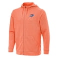 thumbnail image 1 of Men's Antigua Heather Orange Oklahoma City Thunder Effortless Full-Zip Hoodie Jacket, 1 of 1