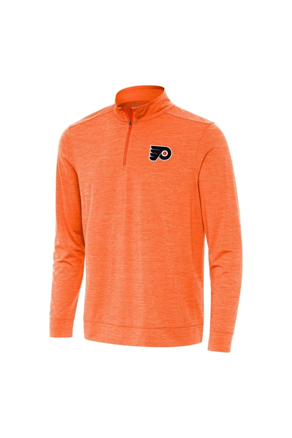 Men's Antigua Heather Orange Philadelphia Flyers Bright Quarter-Zip Top
