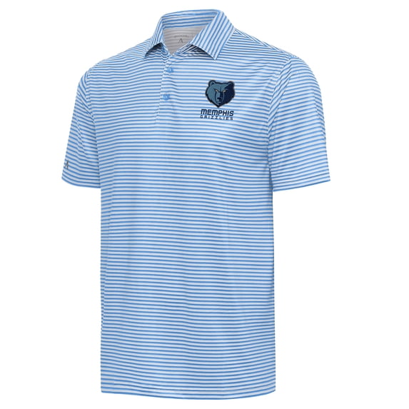 Men's Antigua Heather Powder Blue Memphis Grizzlies Skills Polo