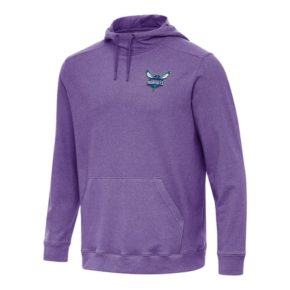 Men's Antigua Heather Purple Charlotte Hornets Cloud Pullover Hoodie