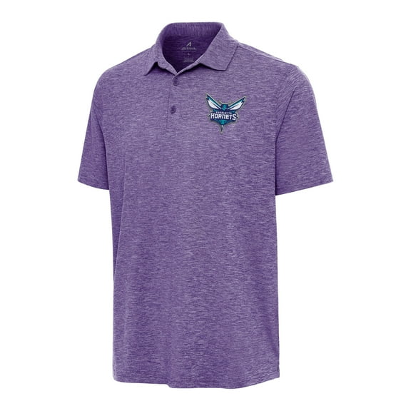 Men's Antigua Heather Purple Charlotte Hornets Par 3 Polo