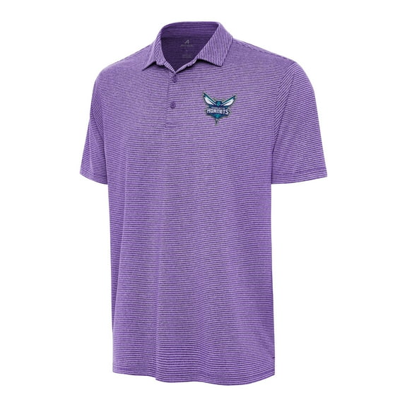 Men's Antigua  Heather Purple Charlotte Hornets Scheme Polo