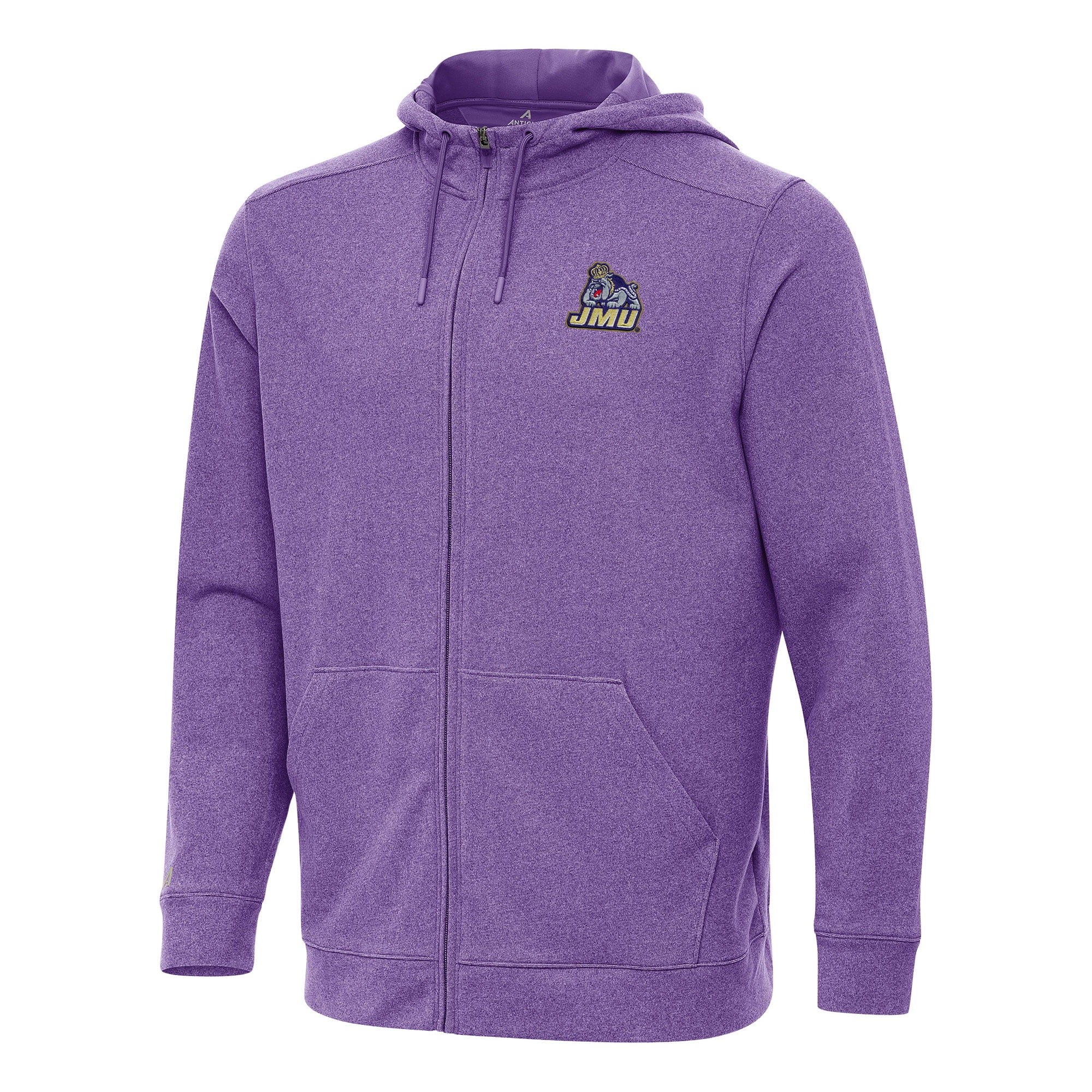 Men's Antigua Heather Purple James Madison Dukes Effortless Full