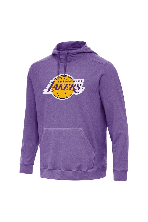 Men's Antigua Heather Purple Los Angeles Lakers Cloud Pullover Hoodie