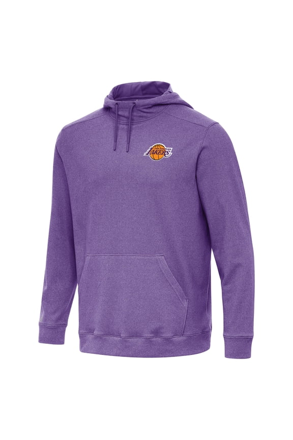 Men's Antigua Heather Purple Los Angeles Lakers Cloud Pullover Hoodie