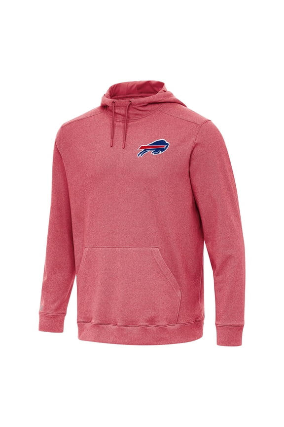 Men's Antigua Heather Red Buffalo Bills Cloud Pullover Hoodie