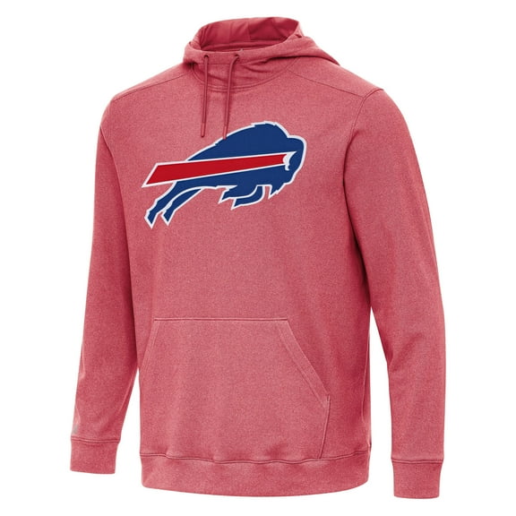 Men's Antigua Heather Red Buffalo Bills Cloud Pullover Hoodie