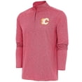 thumbnail image 1 of Men's Antigua  Heather Red Calgary Flames Hunk Quarter-Zip Pullover Top, 1 of 1