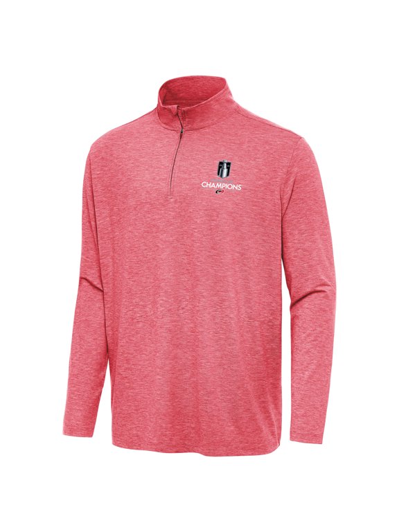 Men's Antigua Heather Red Carolina Hurricanes 2026 Stanley Cup Champions Master Quarter-Zip Pullover