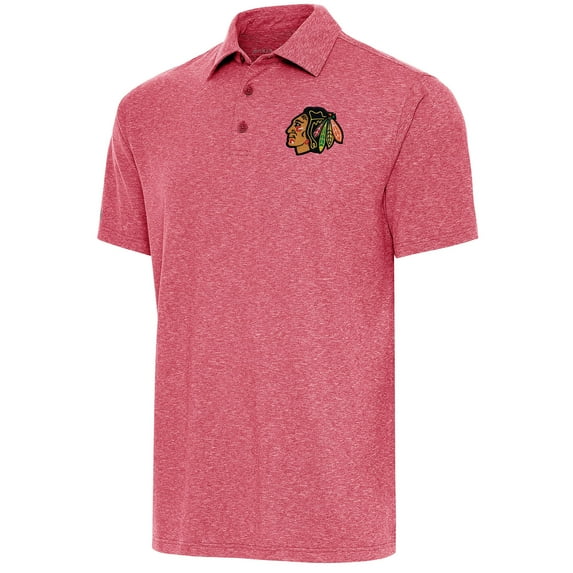 Men's Antigua Heather Red Chicago Blackhawks Par Polo