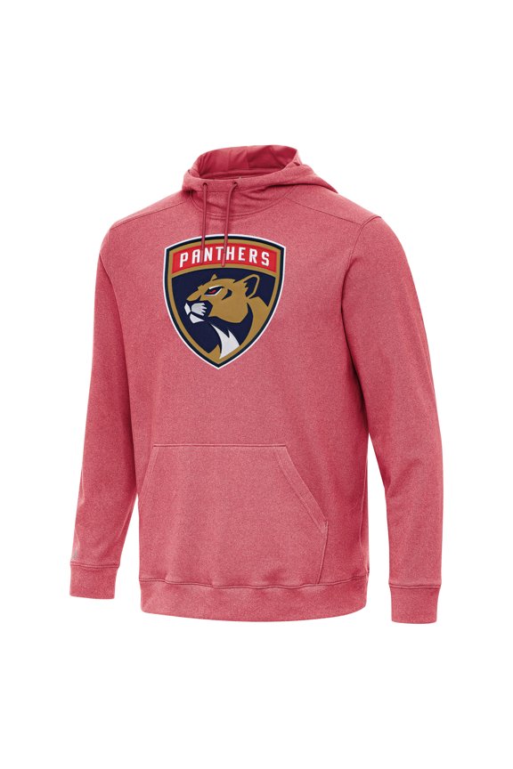 Men's Antigua Heather Red Florida Panthers Cloud Pullover Hoodie