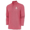 thumbnail image 1 of Men's Antigua  Heather Red Houston Rockets Hunk Quarter-Zip Pullover Top, 1 of 1